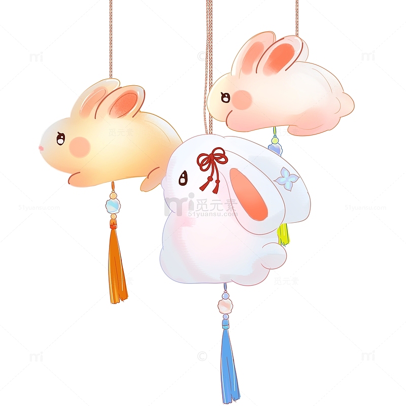 中秋节传统节日兔子灯提灯装饰元素