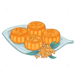 中秋节月饼中秋快乐桂花