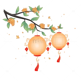 中秋节花灯桂花枝