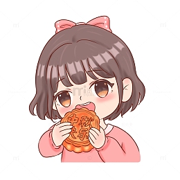 中秋节吃月饼人物