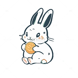 中秋节吃月饼的兔子