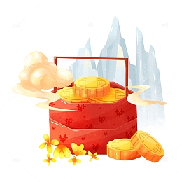 国风简约礼盒中秋月饼