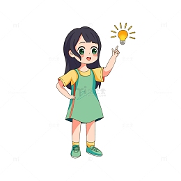 手绘儿童小女孩想法灵感