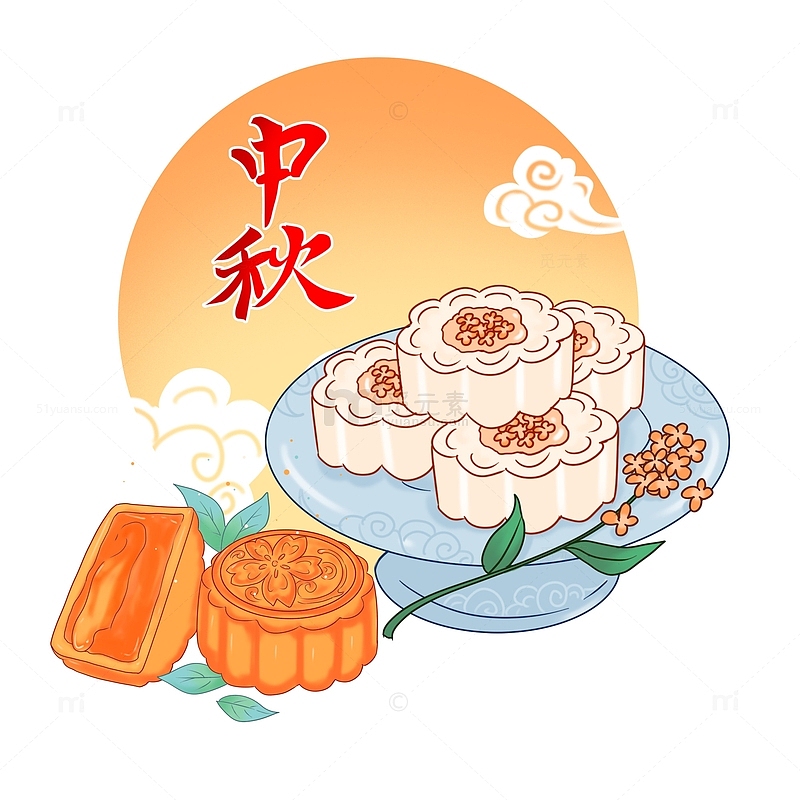 中秋节美食月饼桂花糕