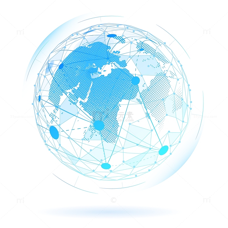 蓝色几何商务互联网地球纹理背景装饰元素