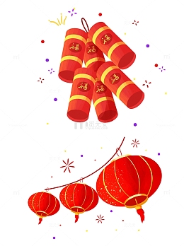 喜庆节日庆祝鞭炮灯笼