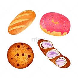 饼干面包插画