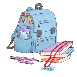 开学季文具书包书本