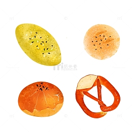 面包插画元素