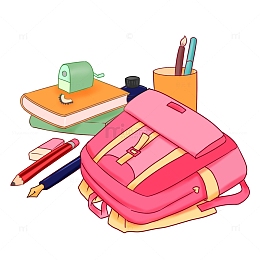 开学季书籍文具书包