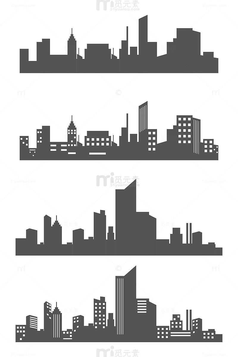 城市建筑剪影元素