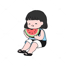 爱吃西瓜的女孩
