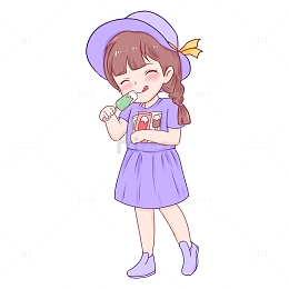 处暑解暑吃雪糕人物