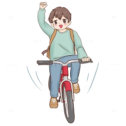 开学季骑自行车去上学