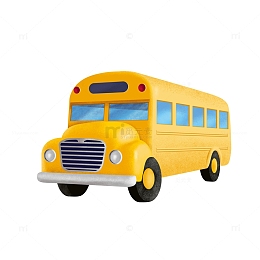 黄色卡通校车