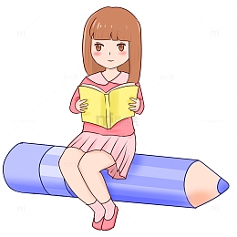 开学季阅读人物超大铅笔