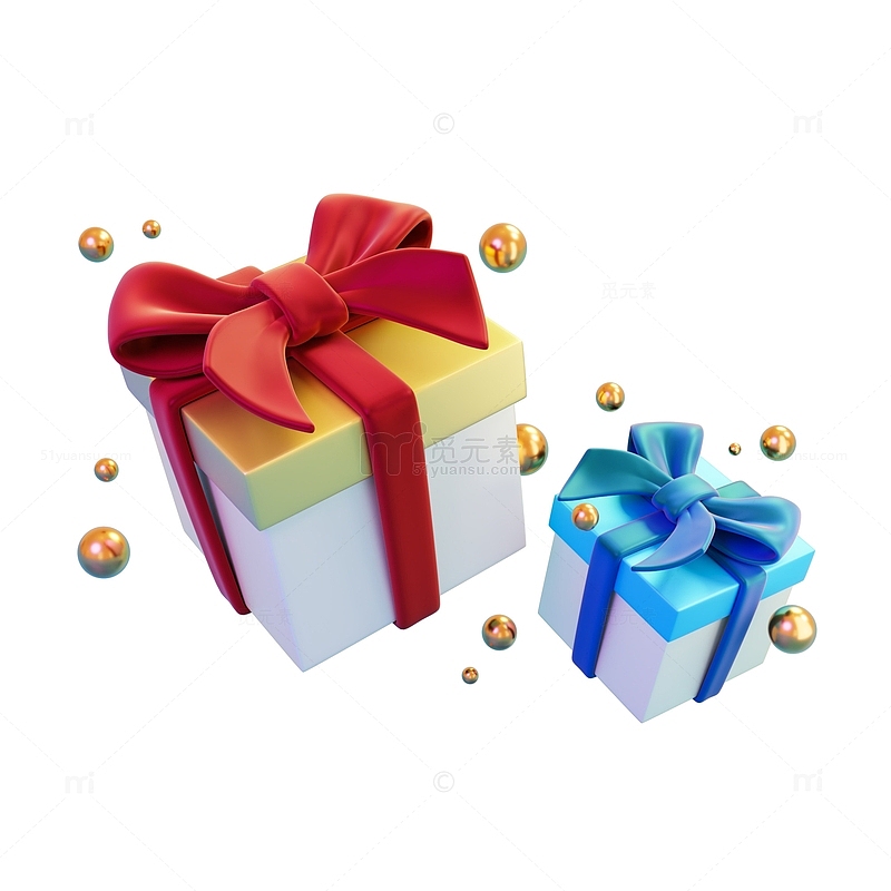 礼品盒礼包礼物3D电商促销元素