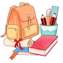 开学季文具书包可惜通知书