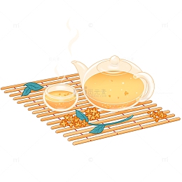 桂花茶酒透明茶具桂花茶桂花枝