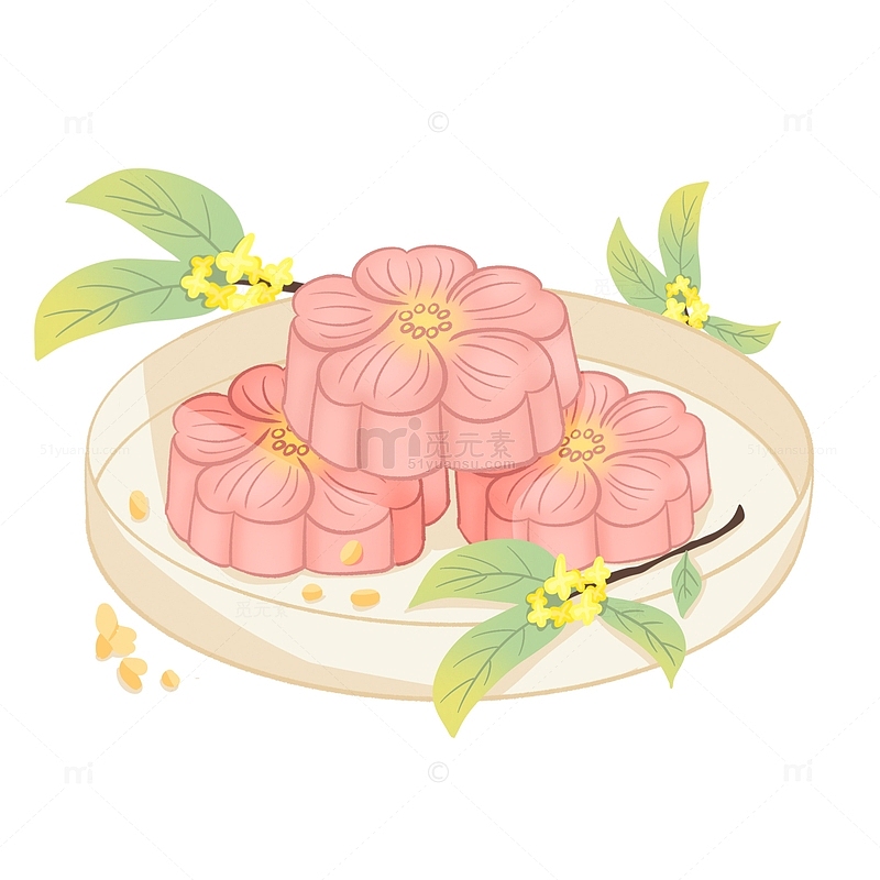 中秋新式花朵月饼桂花元素