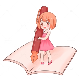 开学季手拿大钢笔书上写字