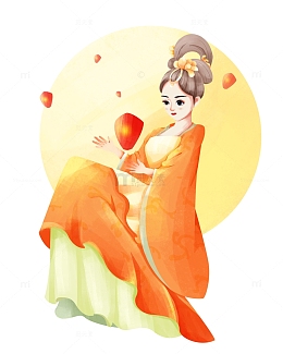 简约国风复古嫦娥中秋场景