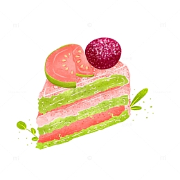 芭乐梅子蛋糕插画