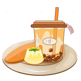 下午茶奶茶面包