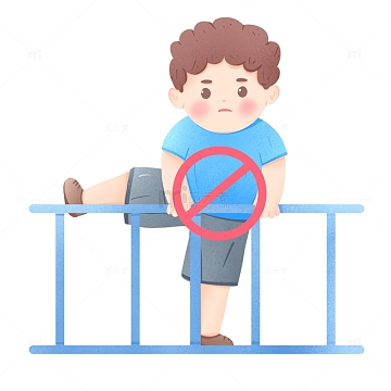 手绘禁止跨越护栏