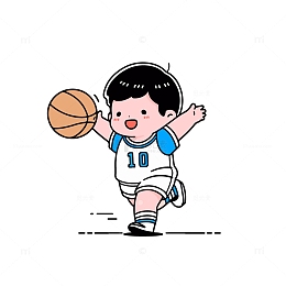 打篮球的男孩