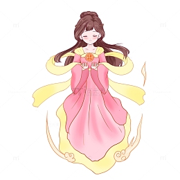 嫦娥奔月手捧月饼
