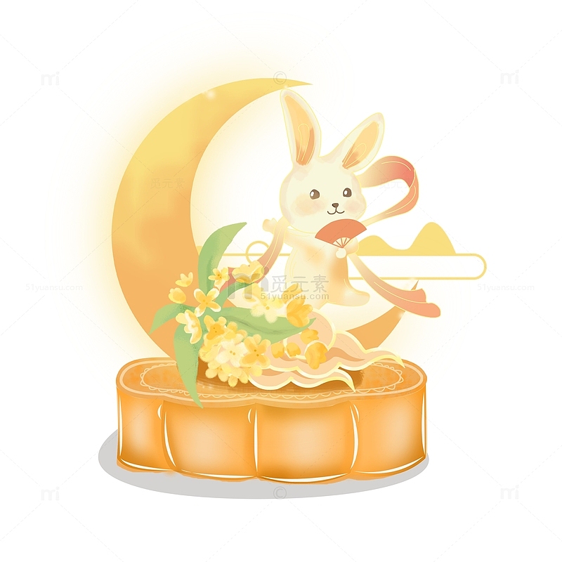 在月饼上跳舞的玉兔