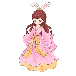 嫦娥兔耳朵古风仙女