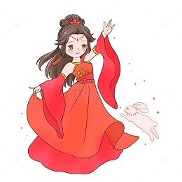 嫦娥玉兔翩翩起舞中秋快乐