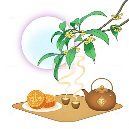中秋月饼桂花品茶赏月