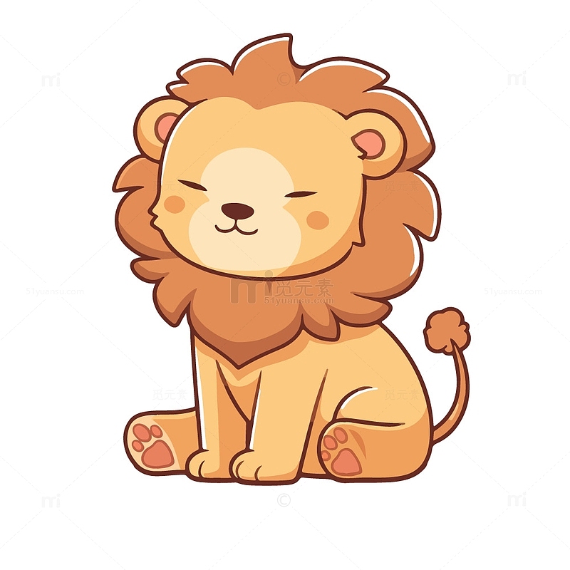 卡通可爱狮子插画