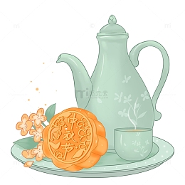 桂花|茶|酒桂花茶月饼桂花枝