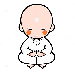在冥想打坐的小和尚
