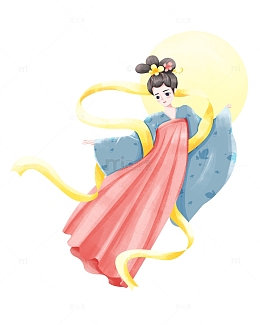 简约复古中秋节嫦娥奔月