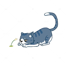 可爱猫猫Q版猫咪动植物元素小动物猫猫蓝猫