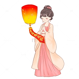 嫦娥放孔明灯祈福许愿