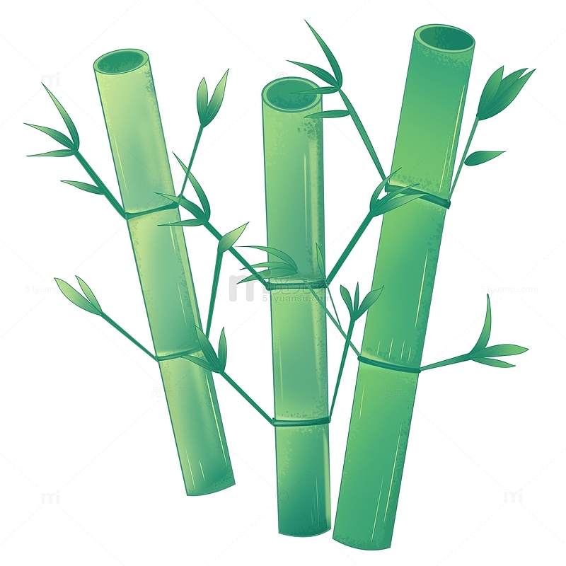 中国风绿色手绘竹子