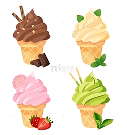 四种口味冰淇淋