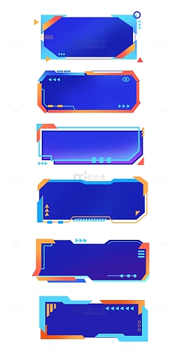 蓝色时尚科技大数据可视化标题文本边框