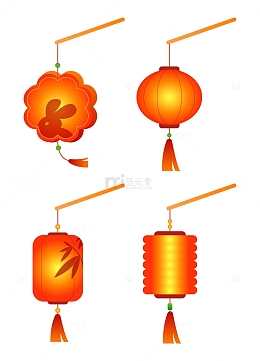 节日灯笼花灯矢量元素