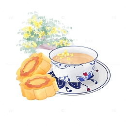 简约国风中秋节桂花茶