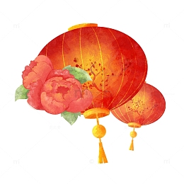 简约喜庆大红灯笼节日氛围