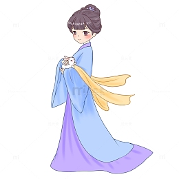 嫦娥仙女抱玉兔中秋节人物