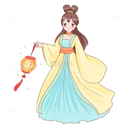 嫦娥中秋节手提花灯仙女