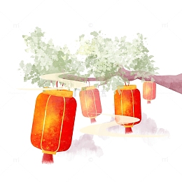 简约复古创意灯笼氛围